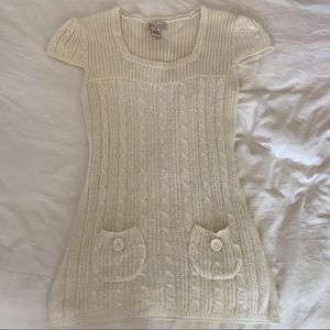 Knit Off White Mini Dress